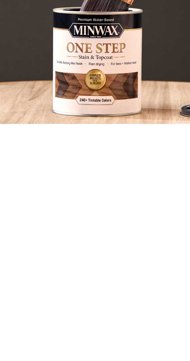 Minwax One Step stain and topcoat can