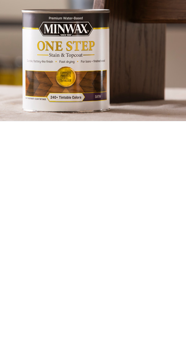 Minwax One Step stain and topcoat can