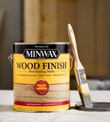 Can of Minwax wood finish penetrating stain