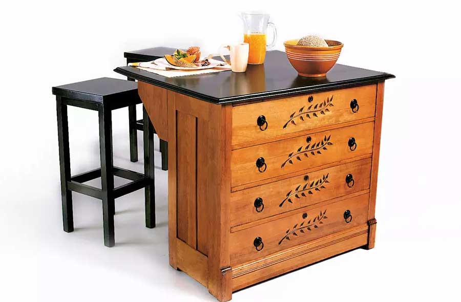 stained dresser