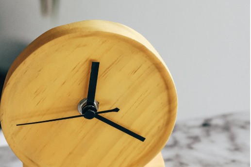 wooden clock stained yellow